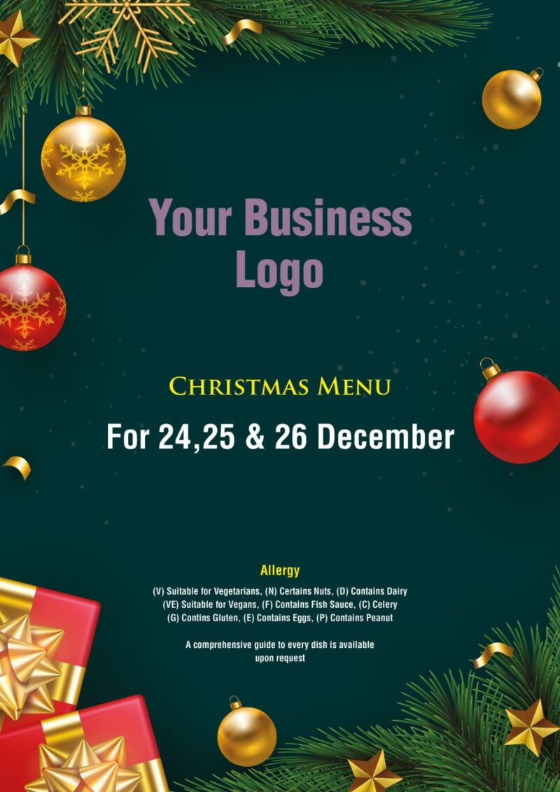 Custom A4 Christmas Menus – Double-Sided, Premium Quality in London - Image 3