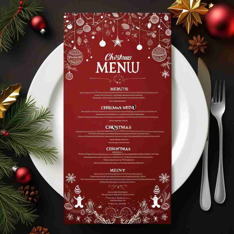 Custom A4 Christmas Menus – Double-Sided, Premium Quality in London - Image 4