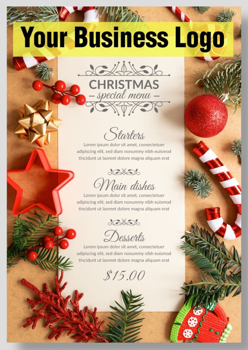 Custom A4 Christmas Menus – Double-Sided, Premium Quality in London - Image 2